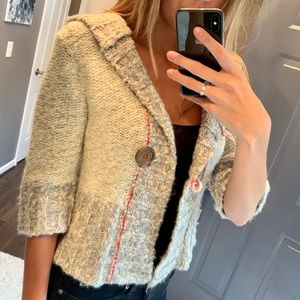 Free People Gray Button Sweater